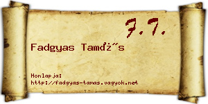 Fadgyas Tamás névjegykártya